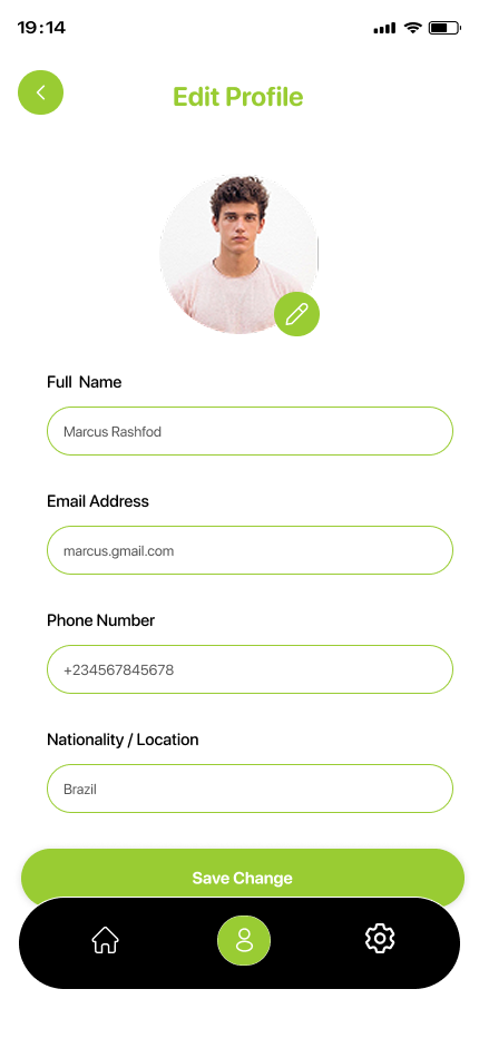 Edit profile — English